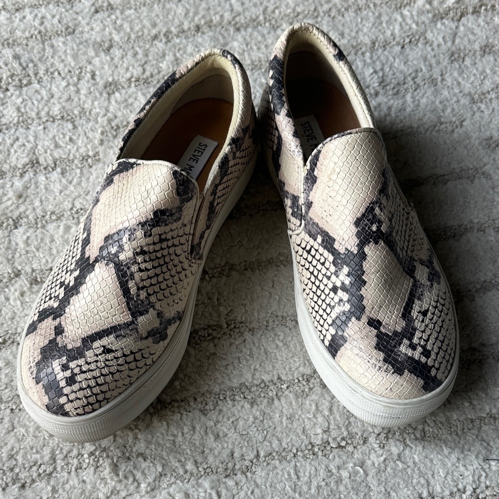 Steve Madden Women's Snake Print Slip-On Sneakers